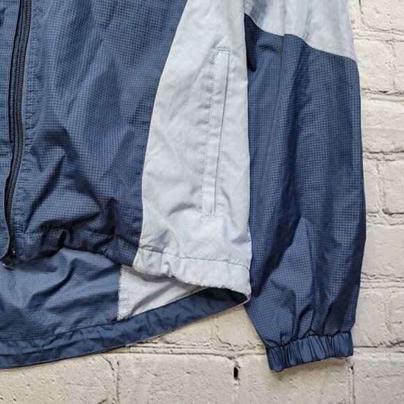 illumiNite Two Tone Blue Windbreaker Full Zip Jacket Zip Pockets Size S? - Picture 6 of 13